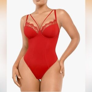 Women's Shapewear Lace Bodysuit Tummy Control Waist Sculpting  Thong Corset Tops